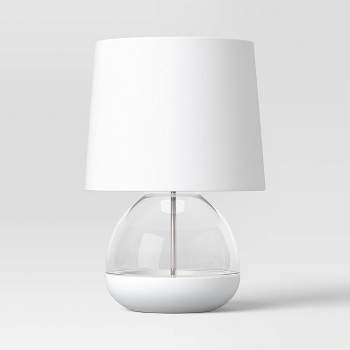 Glass Mixed Material Table Lamp Gray (Includes LED Light Bulb) - Threshold™