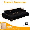 102.4" Plush Corduroy Convertible Sectional Sofa, 3 Ottomans, Deep Seat - 2 of 4