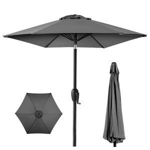 Best Choice Products 7.5ft Heavy-Duty Outdoor Market Patio Umbrella w/ Push Button Tilt, Easy Crank - 1 of 4