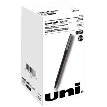 uni-ball uniball Roller Rollerball Pens Micro Point 0.5mm Black Ink 36/Pack (1921065)