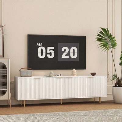 68" Modern TV Stand with Power Outlet for TV Up To 79 In, Entertainment Center With Storage Doors, TV Console Media Cabinet For Living Room Bedroom