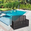43.3"X22.5"X28.7" Outdoor Poolside Float Storage with Moveable Wheels & Armrests, Rattan Base Pool Toy Holder for Indoor/Outdoor Use - 4 of 4