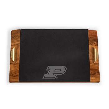 NCAA Purdue Boilermakers Covina Acacia Wood and Slate Black with Gold Accents Serving Tray