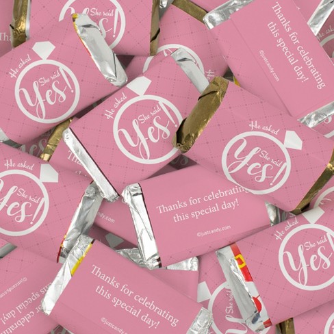 Personalized Bridal Shower Favors Miniatures Chocolate Candy Bars - 75  Pieces