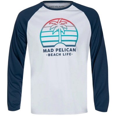 Mad Pelican Ombre Palm Shade Sun Kicker Raglan Uv Long Sleeve T-shirt -  White : Target