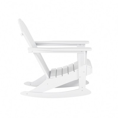 White Poly Lumber Outdoor Rocking Adirondack Chair