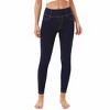 Women's High - Waisted Denim - Look Leggings with Faux Pockets and Contrast Stitching - 3 of 4