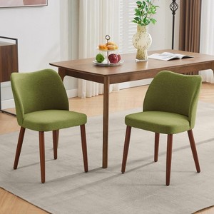 2PCS Dining Chair,Upholstered Dining Chair with Wood Legs, Wing Backrest,Kitchen Chairs with Thick Cushions for Dining Room, Living Room - 1 of 4