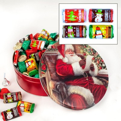 104 Pcs Christmas Gift Tin With Hershey's Holiday Chocolate Candy Mix ...