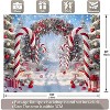 10x8ft Merry Christmas Cane Candy Photography Backdrop Winter Snow Scene Xmas Tree Background - 3 of 4