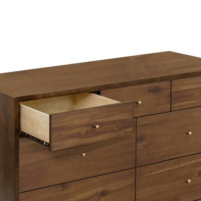 Natural Walnut Mid-Century 7-Drawer Double Dresser