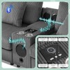 114" Corduroy Modular L-Shaped Sectional Sofa with Movable Ottoman, Bluetooth Speakers, USB Charger, Wireless Charging, Console, Cup Holders - 2 of 4