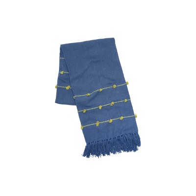 carol & frank Tabb Indigo & Citron 50" x 60" Throw Blanket