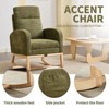 PAGED Modern Rocking Chair, Wooden Accent Chair with Retractable Footrest and Side Pocket, Reading Chair for Bedroom, Living Room - 2 of 4