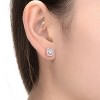 Guili Sterling Silver Earrings with Round Cubic Zirconia in Silver, Gold, or Rose Finish – A Timeless, Elegant, and Sophisticated Jewelry Essential - 2 of 4