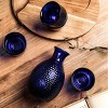 Slickblue Exquisite 5-Piece Handblown Sake Set: Jug and 4 Tumblers - Blue/Clear - 4 of 4