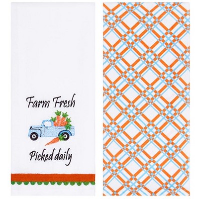 The Lakeside Collection Set of 2 Spring Truck Embroidered Kitchen Towels - Farm Fresh