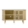 Luxystar Farmhouse Sideboard Cabinet with Storage, Glass Doors and Adjustable Shelves for Dining and Living Room, Natural - 2 of 4