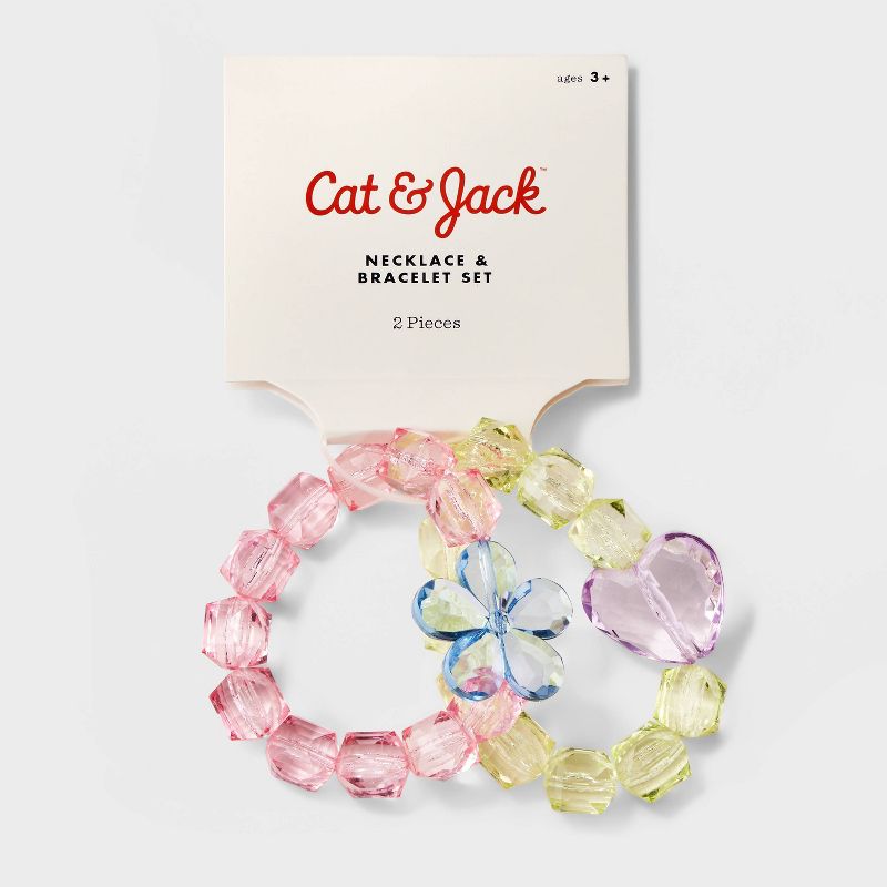 Girls&#39; 2pc Heart Flower Bracelet Set - Cat &#38; Jack&#8482;, 3 of 5