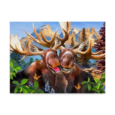 Howard Robinson Happy Moose Canvas Art in Vibrant Colors