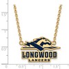 Black Bow Jewelry 14k Yellow Gold Plated Sterling Silver Longwood Lancers NCAA Necklace 18 Inch - 2 of 4