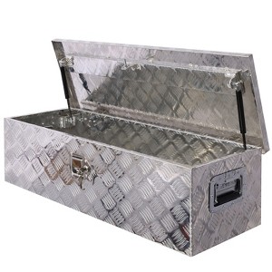 39X13X10 BLACK ALUMINUM PICKUP TRUCK TRUNK BED TOOL BOX TRAILER STORAGE+LOCK