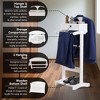 Kings Brand Furniture Freestanding Wooden Suit Valet Rack Stand, Clothes Storage Organizer, Coat Hanger with Shoe Shelf - 3 of 4
