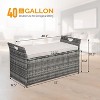 VINGLI 40 Gallon Outdoor Storage Bench with Cushion, Rattan Storage Box, Patio Wicker Deck Box with Seat - 2 of 4