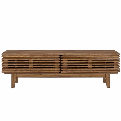 Render 60" Mid-Century Walnut TV Stand with Cabinet
