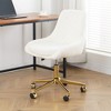 Lyngins Ergonomic Office Chair with Gold-Plated Five-Claw Chair Legs, Modern Teddy Fabric Home Office Desk Chairs, Adjustable Height Computer Chair - 2 of 4