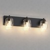 DORESshop 3-Light Matte Black/Silver Vanity Light with E26 Sockets, Non-Integrated Bulbs, Modern Minimalist Bathroom Fixture - 2 of 4
