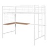 NicBex Twin Size Bunk Bed with Desk Loft Bed Metal Bed Frame with Grid, Ladder and Full Length Guardrails, No Box Spring Required - 3 of 4