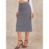 INSPIRE CHIC Women's High Waist Stretchy Rib Knit Slit Hem Pencil Bodycon Sweater Skirt - 2 of 4