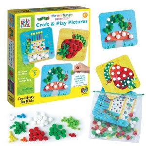 Creativity for Kids 3pc The Very Hungry Caterpillar Craft & Play Pictures Kit: DIY Art Kit with Stickers & Pom Poms, Ages 3+ - 1 of 4