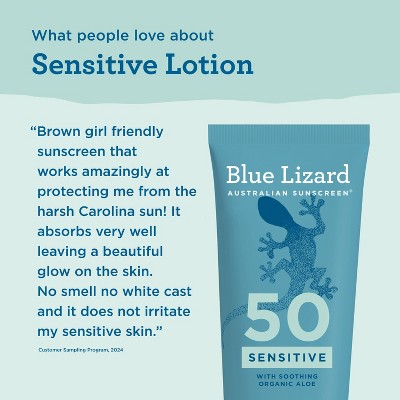 Blue Lizard Sensitive Mineral Sunscreen Lotion - SPF 50+ - 5 fl oz: Whole Body, No Fragrance Added, Vegan