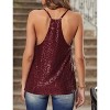 Womens Sequin Summer Tops V Neck Sequin Cami Blouse Flowy Causal Tuninc Tops Sleeveless Sequin Tops Spaghetti Strap Modest Club Tops - 2 of 4