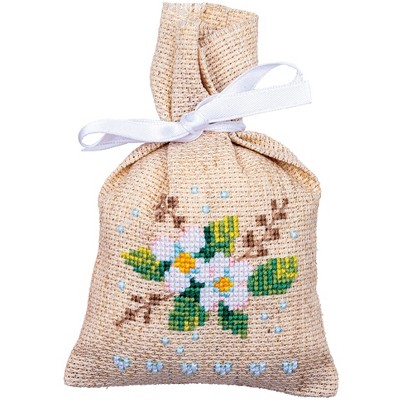 Vervaco Sachet Bags Counted Cross Stitch Kit 3.2"X4.8" 3/Pkg-Love (18 Count)