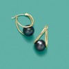Ross-Simons Black Onyx Double-Hoop Earrings in 14kt Yellow Gold - 3 of 4