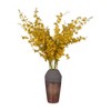 Glam Glass Vase - Metallic Finish, Textured Design, Modern Decorative Accent for Home & Office, Living Room & Bedroom Decor - 4 of 4