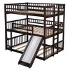 NicBex Full Bunk Bed Convertible Triple Pine Frame with Slide, Short Ladder, Long Ladder and Full Length Guardrail, No Box Spring Required - 3 of 4