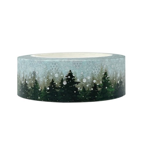 Wrapables Holographic Foil Washi Masking Tape, Pine Trees in Snow, 15mm x 10M - image 1 of 3