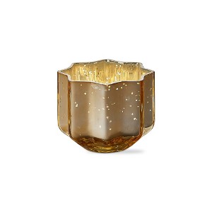 tagltd Christmas Gold Starlight Blown Glass Tealight Votive Candle Holder Small Tabletop Mantel Centerpiece Decoration 4 inch - 1 of 2