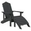 vidaXL Adirondack Chairs Set with Footstools - Durable HDPE Patio Furniture - Anthracite Color - Suitable for Garden, Patio, Terrace - 3 of 4