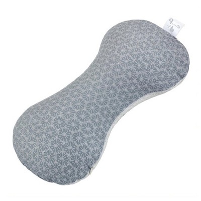Babymoov Mom and Baby Pregnancy Sleep Aid, Leg Support, and Newborn Nursing Breathable Cotton Fabric Pillow for Expectant Mothers, Grey Polka Dots