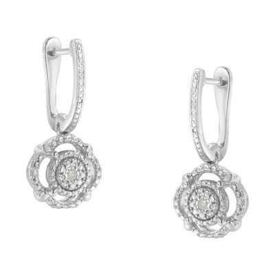 Haus of Brilliance Silver Miracle-Set Diamond Accent Drop and Dangle Earrings