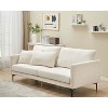 3 Seater Fabric Sofa Couch with Lumbar Pillows, 78'' Compact Sofa with Solid Metal Legs, Beige Upholstery for Small Spaces, Beige - 4 of 4