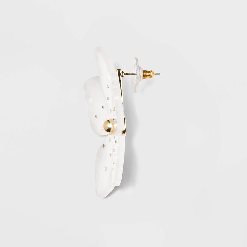 SUGARFIX by BaubleBar Resin Flower Drop Earrings - White, 2 of 4