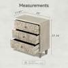 COZAYH Farmhouse 3 Drawer Dresser with Embossed Flower Motif Front, Distressed Boho Nightstand for Home Bedrooms, Weathered White - 2 of 4