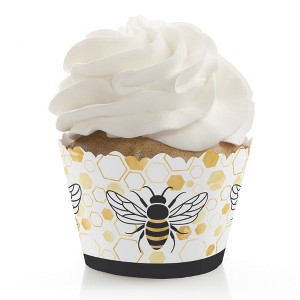Big Dot of Happiness Little Bumblebee - Bee Baby Shower or Birthday Party Decorations - Party Cupcake Wrappers - Set of 12 - 1 of 4