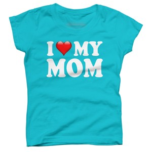 Girl's Design By Humans I Love My Mom Bold Text By ArmyTee T-Shirt - 1 of 2